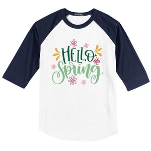 Hello Spring Flowers Baseball Sleeve Shirt