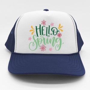 Hello Spring Flowers Trucker Hat