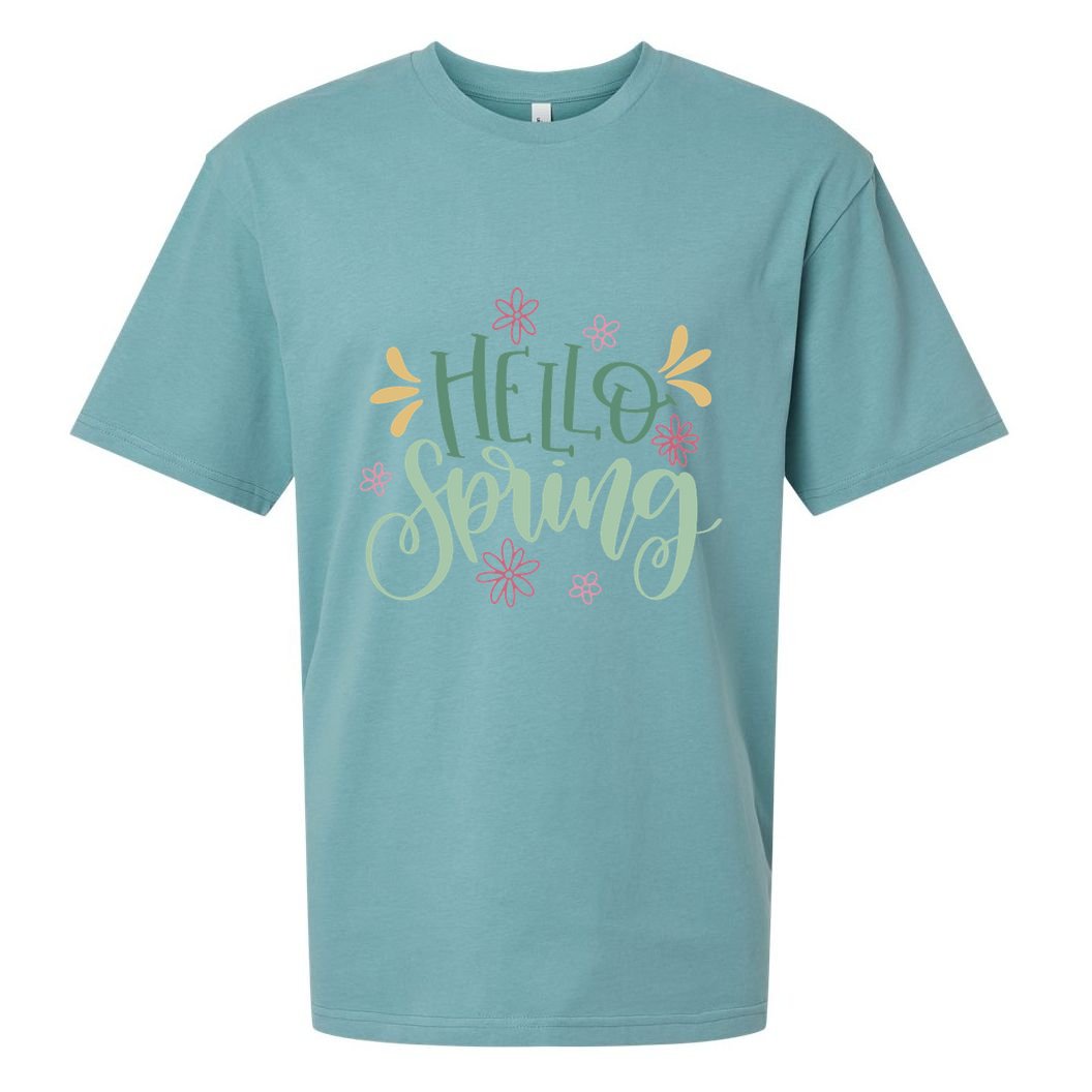 Hello Spring Flowers Sueded Cloud Jersey T-Shirt