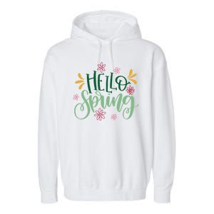 Hello Spring Flowers Garment-Dyed Fleece Hoodie