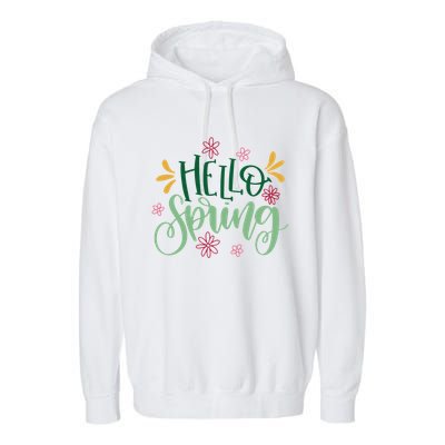 Hello Spring Flowers Garment-Dyed Fleece Hoodie