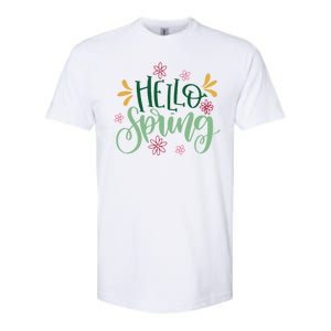 Hello Spring Flowers Softstyle CVC T-Shirt