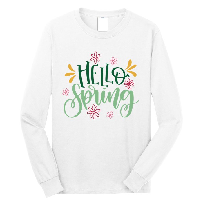 Hello Spring Flowers Long Sleeve Shirt