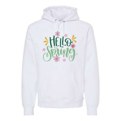 Hello Spring Flowers Premium Hoodie