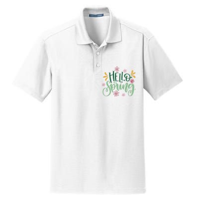 Hello Spring Flowers Dry Zone Grid Polo