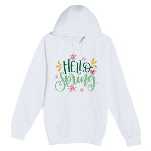 Hello Spring Flowers Premium Pullover Hoodie