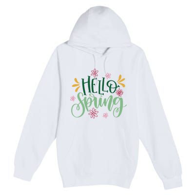 Hello Spring Flowers Premium Pullover Hoodie