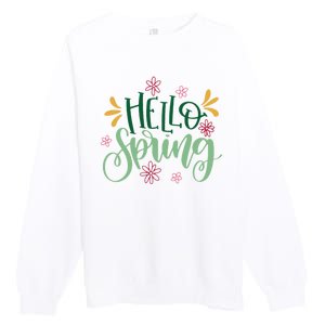 Hello Spring Flowers Premium Crewneck Sweatshirt