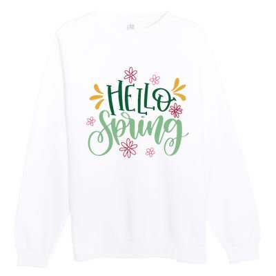 Hello Spring Flowers Premium Crewneck Sweatshirt