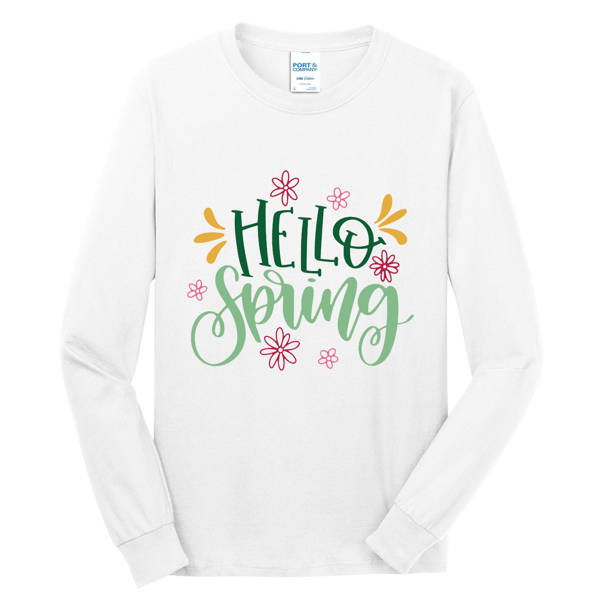 Hello Spring Flowers Tall Long Sleeve T-Shirt