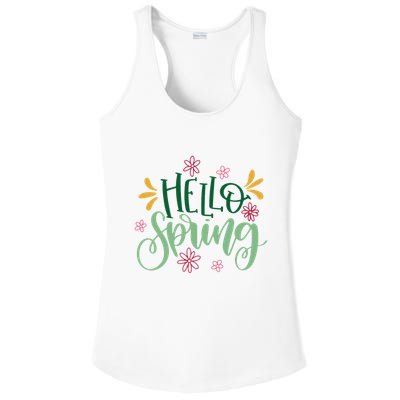 Hello Spring Flowers Ladies PosiCharge Competitor Racerback Tank
