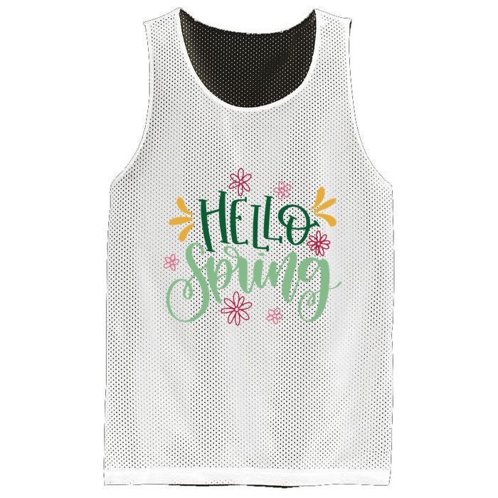 Hello Spring Flowers Mesh Reversible Basketball Jersey Tank