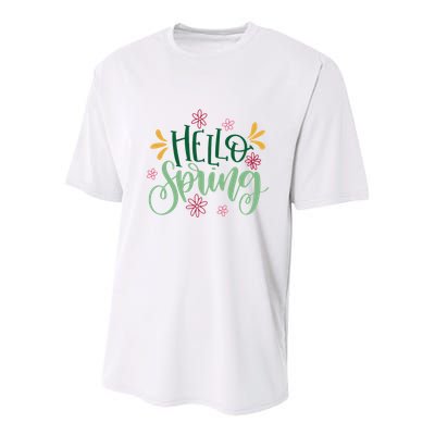 Hello Spring Flowers Youth Performance Sprint T-Shirt