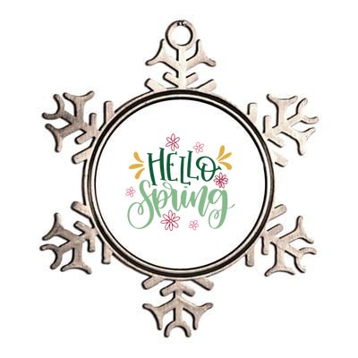 Hello Spring Flowers Metallic Star Ornament