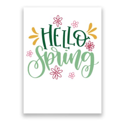 Hello Spring Flowers Poster