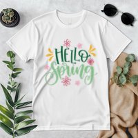 Hello Spring Flowers Premium T-Shirt