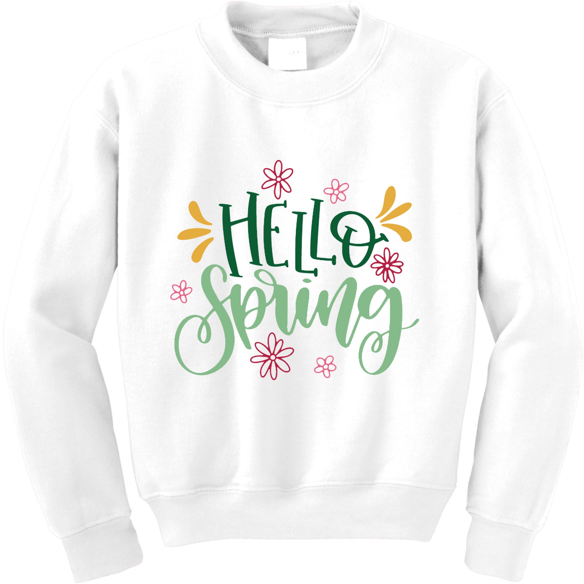 Hello Spring Flowers Kids Sweatshirt
