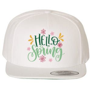 Hello Spring Flowers Wool Snapback Cap