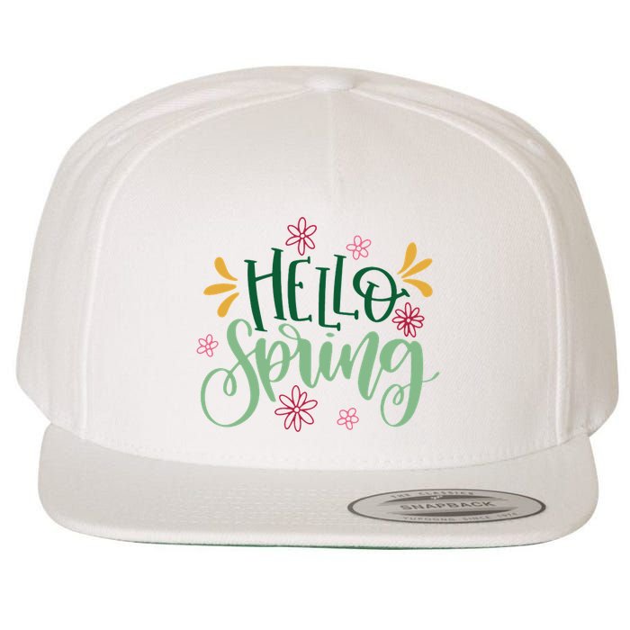 Hello Spring Flowers Wool Snapback Cap