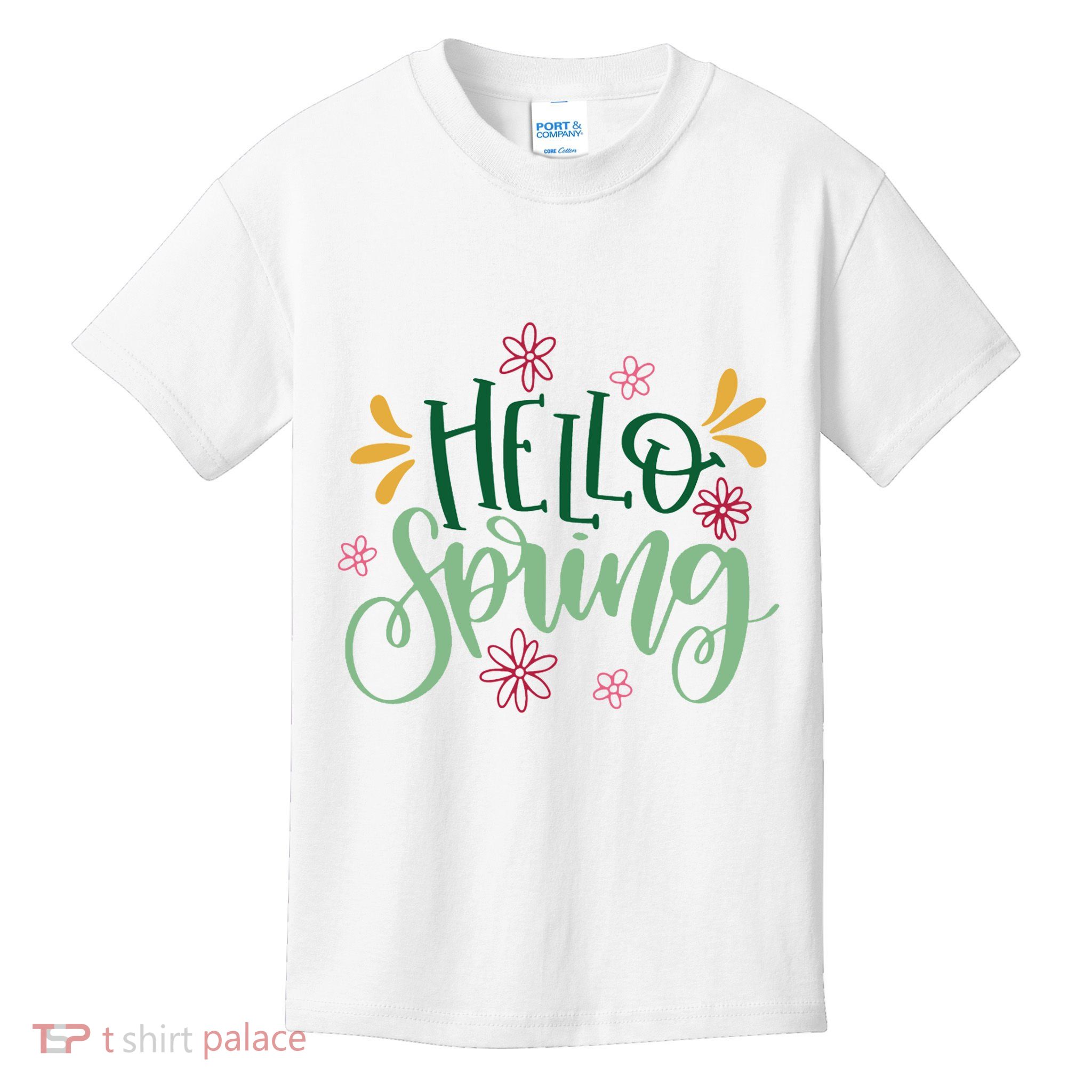 Hello Spring Flowers Kids T-Shirt