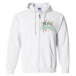 Hello Spring Flowers Full Zip Hoodie