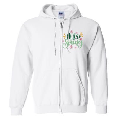 Hello Spring Flowers Full Zip Hoodie