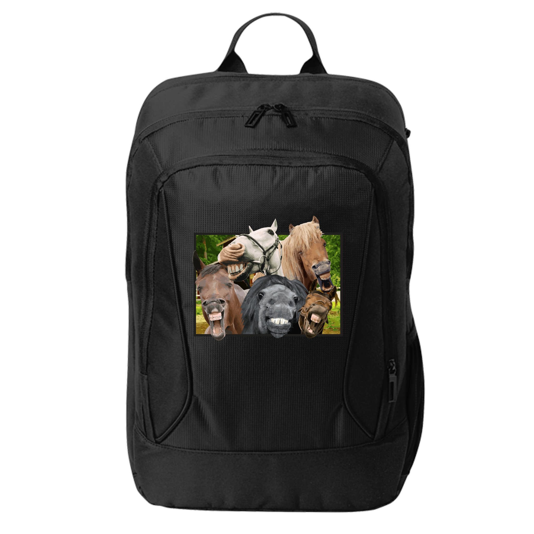 Horses Selfie Funny City Backpack