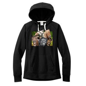 Horses Selfie Funny Women's Fleece Hoodie