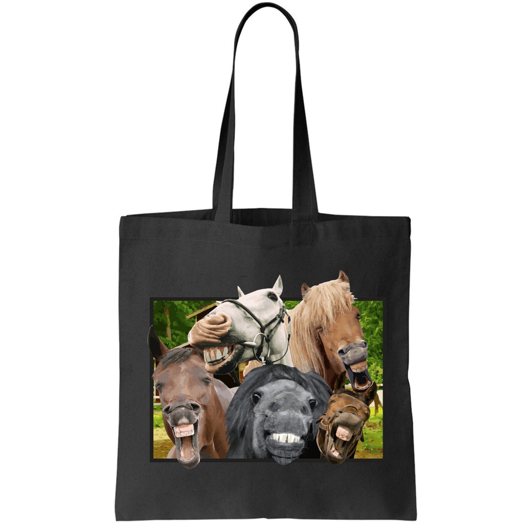 Horses Selfie Funny Bag