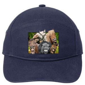 Horses Selfie Funny 7-Panel Snapback Hat