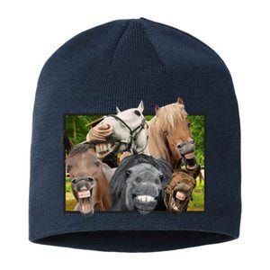 Horses Selfie Funny Sustainable Beanie