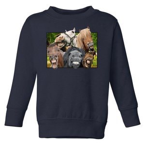 Horses Selfie Funny Toddler Sweatshirt