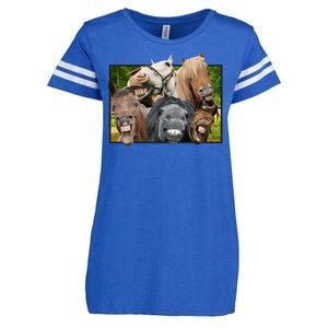 Horses Selfie Funny Enza Ladies Jersey Football T-Shirt