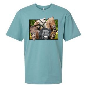 Horses Selfie Funny Sueded Cloud Jersey T-Shirt