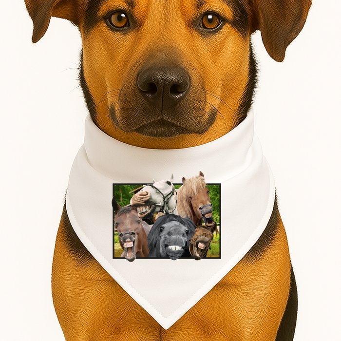 Horses Selfie Funny USA-Made Doggie Bandana