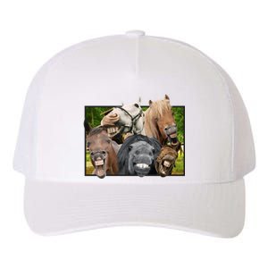 Horses Selfie Funny Yupoong Adult 5-Panel Trucker Hat