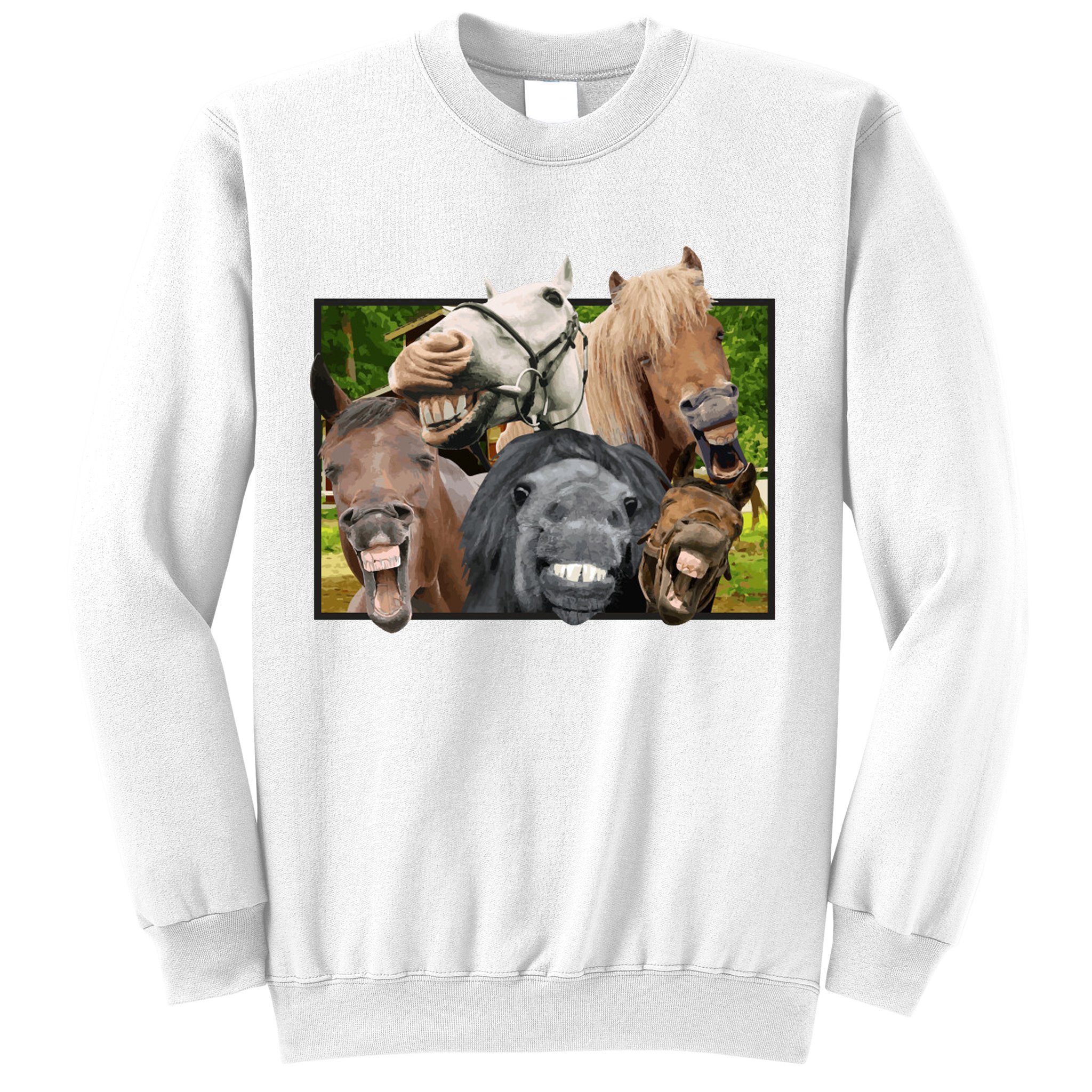 Horses Selfie Funny Sweatshirt