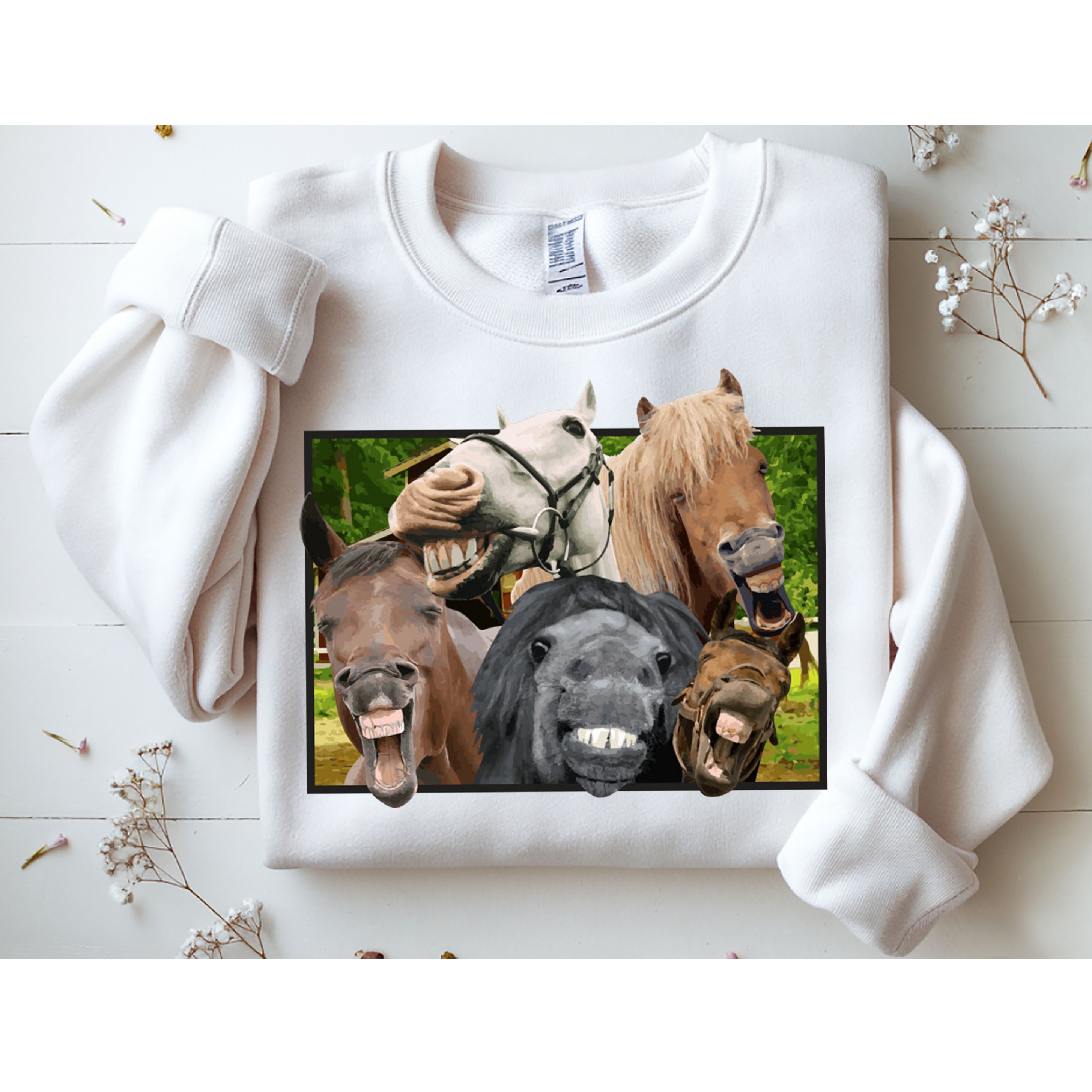 Horses Selfie Funny Sweatshirt