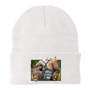 Horses Selfie Funny Knit Cap Winter Beanie