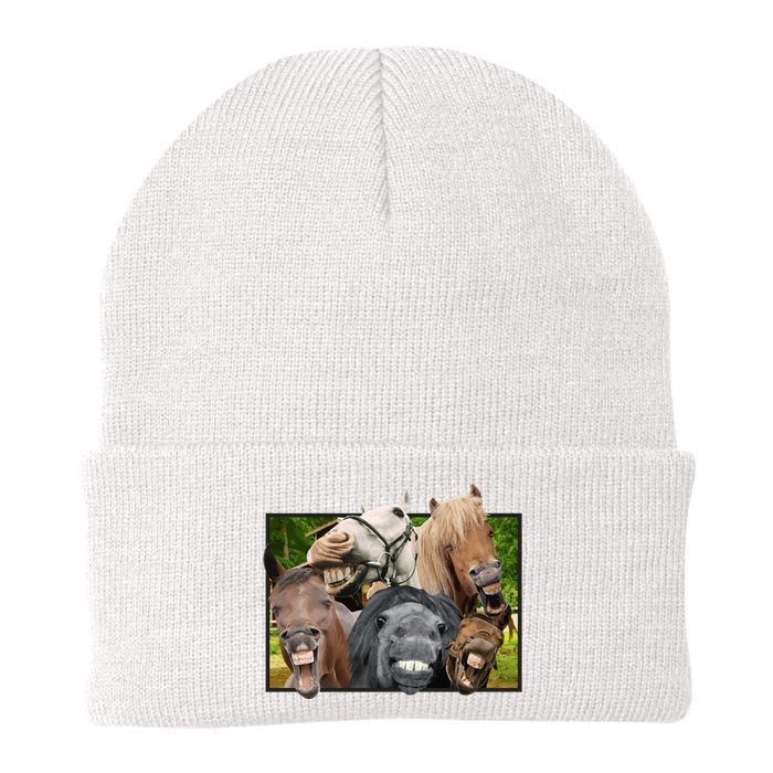 Horses Selfie Funny Knit Cap Winter Beanie