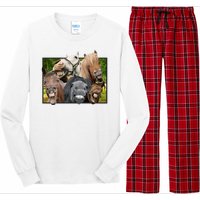 Horses Selfie Funny Long Sleeve Pajama Set