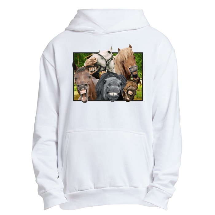 Horses Selfie Funny Urban Pullover Hoodie