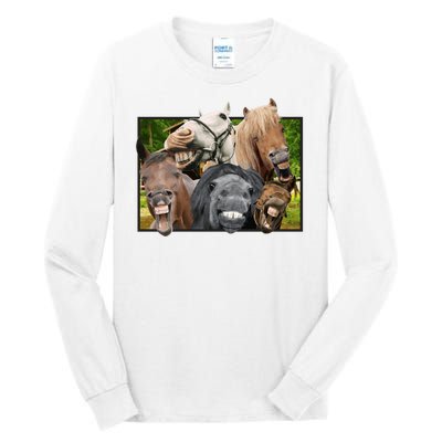 Horses Selfie Funny Tall Long Sleeve T-Shirt