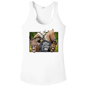 Horses Selfie Funny Ladies PosiCharge Competitor Racerback Tank