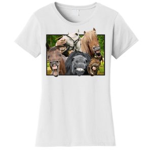 Horses Selfie Funny Women's T-Shirt