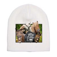 Horses Selfie Funny Short Acrylic Beanie