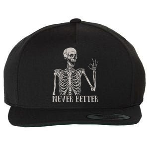 Halloween S For Women Never Better Skeleton Funny Skull Wool Snapback Cap