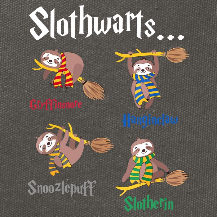 Harry Slothwarts Funny Birthday Gift Sloth Cotton Canvas Backpack