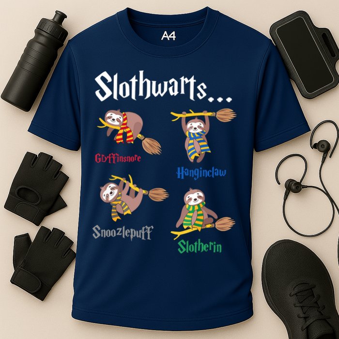 Harry Slothwarts Funny Birthday Gift Sloth Cooling Performance Crew T-Shirt