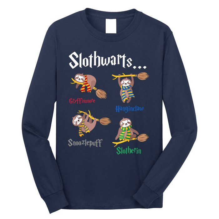 Harry Slothwarts Funny Birthday Gift Sloth Long Sleeve Shirt